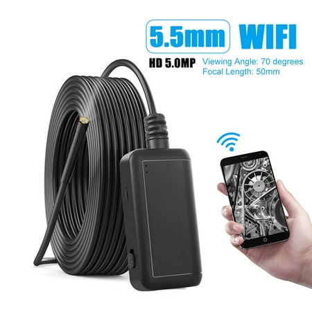 Borescope Inspection Camera Monitoring for Smartphones Men Indoor-Outdoor 5MP Endoscope WiFi Endoscope 2m cable Borescope Inspection Camera Monitoring for Smartphones Men Indoor-Outdoor 5MP Endoscope WiFi Endoscope 2m cable